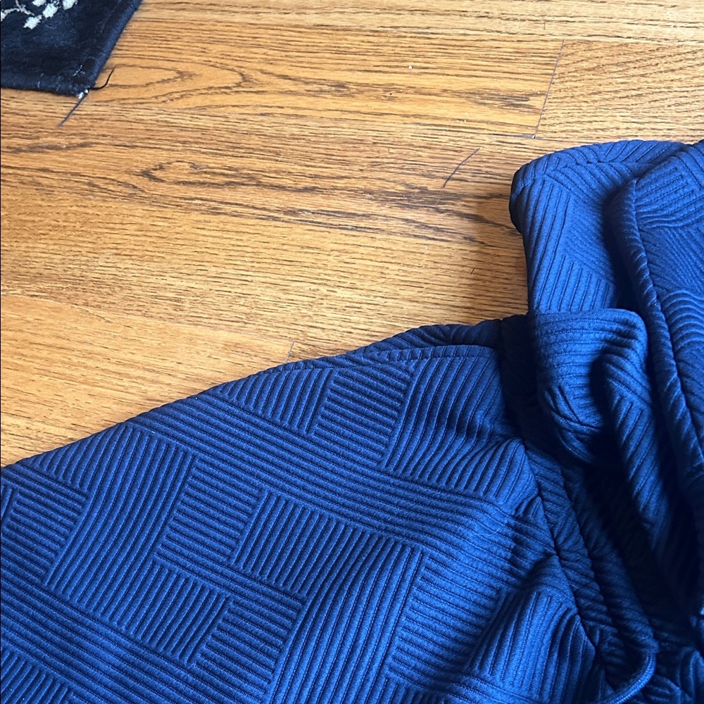 Double Take Navy Textured Top and Pants - Picture 7 of 7